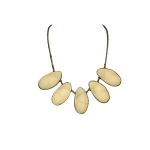 Nordstrom Statement Necklace – Druzy Resin Bib, Gold Tone